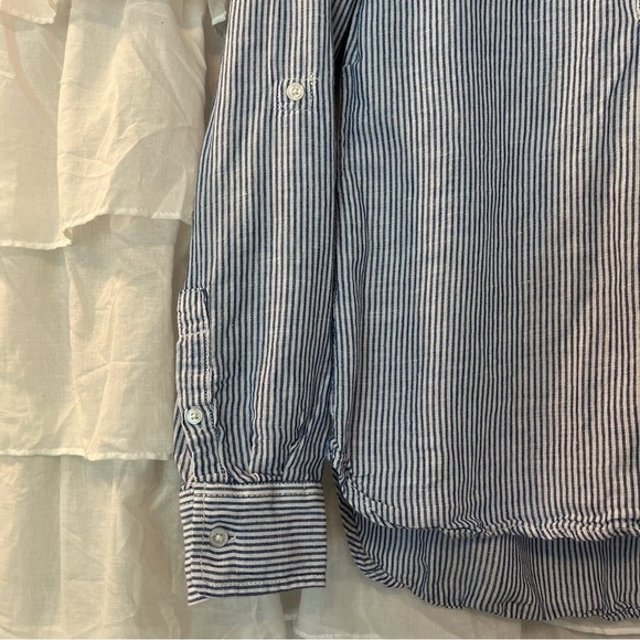 Dalia Collection Stripe Adjustable Sleeve Shirt - Size XS - Picture 3 of 11